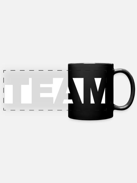 Team - Panorama-Tasse farbig - Schwarz