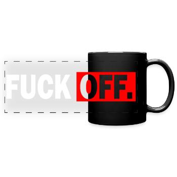 Fuck off - Déclaration Aussage - Mug panoramique uni - noir - Devant