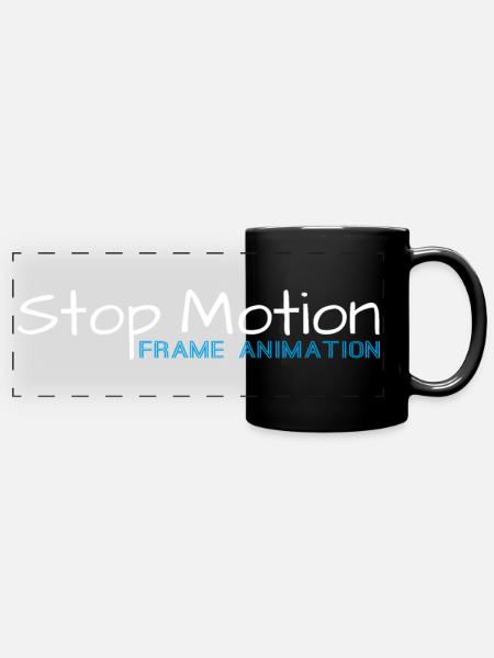 Stop Motion Animation Shirt Geschenk - Panorama-Tasse farbig - Schwarz