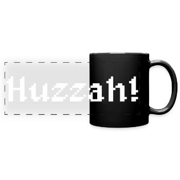 8 Bit Huzzah! - Panorama-Tasse farbig - Schwarz - Vorne