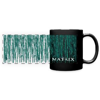 The Matrix Code Logo - Full Colour Panoramic Mug - black - Front