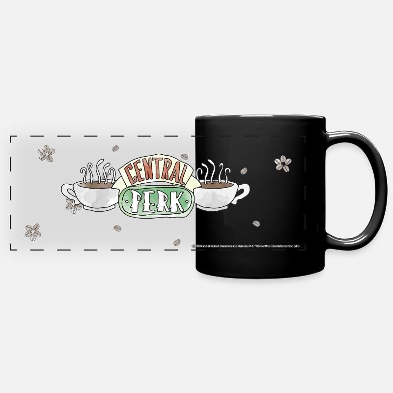 Friends Central Perk Sketch Mug - Full Colour Panoramic Mug - black