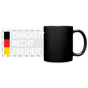 Deutschland Flagge - Panorama-Tasse farbig - Schwarz - Vorne