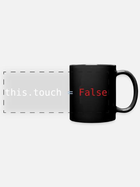 Do not touch - Full Colour Panoramic Mug - black