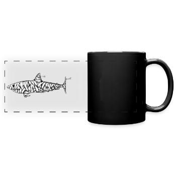 Hai Mumie - Panorama-Tasse farbig - Schwarz - Vorne
