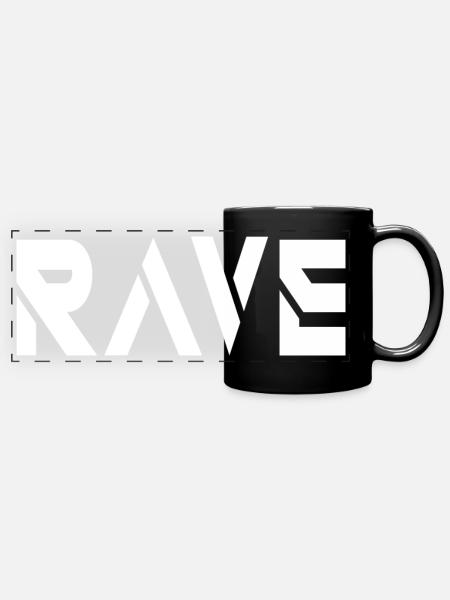 rave - Full Colour Panoramic Mug - black