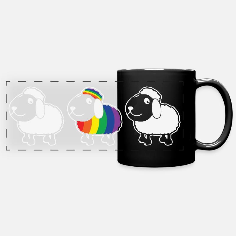 Regenbogen be different Regenbogenfahne schwul - Panorama-Tasse farbig - Schwarz
