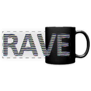 Lettrage rave Trippin Lines raving neon black - Mug panoramique uni - noir - Devant