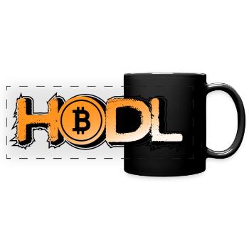 HODL Bitcoin in Style - Panorama-Tasse farbig - Schwarz - Vorne