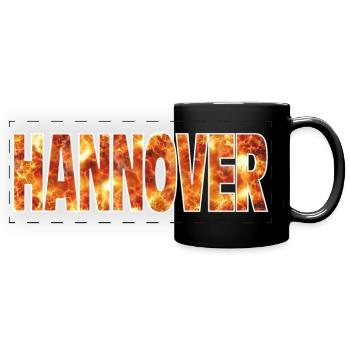 Hannover - Panorama-Tasse farbig - Schwarz - Vorne