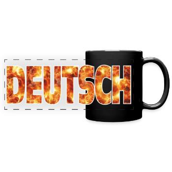 Deutsch - Panorama-Tasse farbig - Schwarz - Vorne