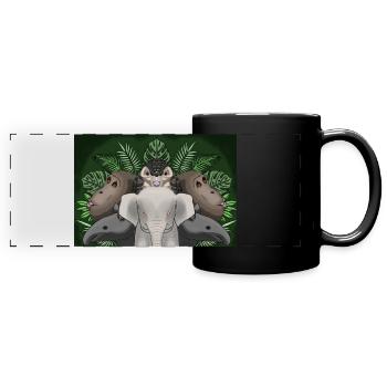 animaux de la jungle - Mug panoramique uni - noir - Devant