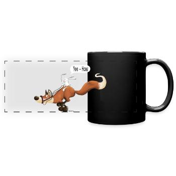 Süßer Fuchs - Füchse - Hase - Hasi - Geschenk - Panorama-Tasse farbig - Schwarz - Vorne