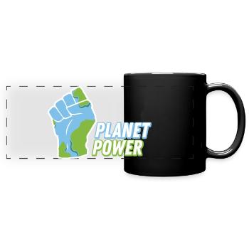 PLANET POWER - Panorama-Tasse farbig - Schwarz - Vorne