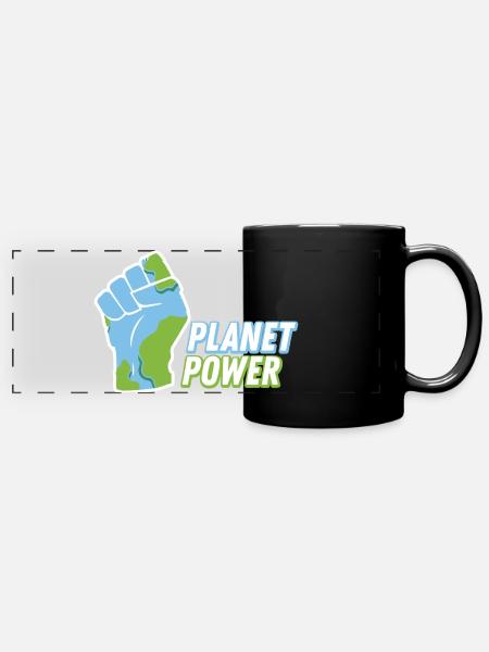 PLANET POWER - Full Colour Panoramic Mug - black