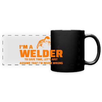Welding Welder Metal Construction Ironworker - Full Colour Panoramic Mug - black - Front