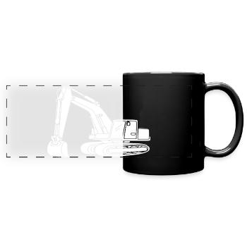 Conception de la silhouette du conducteur de pelle - Pour - Mug panoramique uni - noir - Devant
