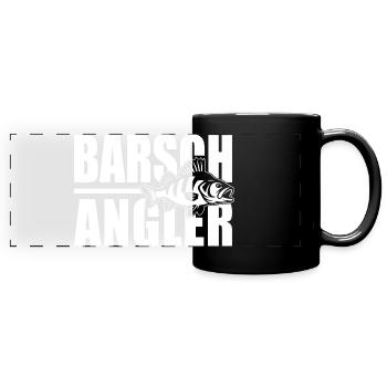 Barschangler Barschjäger Barsch angeln Barsche - Panorama-Tasse farbig - Schwarz - Vorne