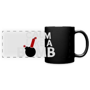 Calme comme une bombe Paradoxe Ironie Humour Blague explosive - Mug panoramique uni - noir - Devant