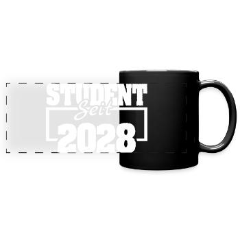 seit 2028 - Panorama-Tasse farbig - Schwarz - Vorne