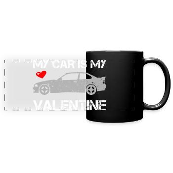 Ma voiture est ma Saint-Valentin - Mug panoramique uni - noir - Devant
