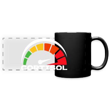 Funny Low cortisol Hilarious Stress Free Cortisol - Full Colour Panoramic Mug - black - Front