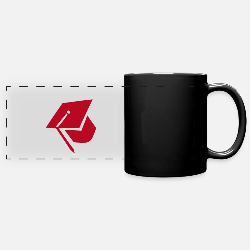 graduation cap - Full Colour Panoramic Mug - black