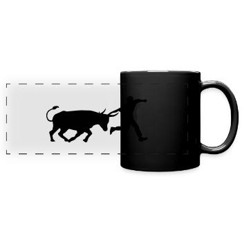marradas bull and human - Full Colour Panoramic Mug - black - Front