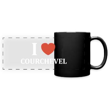 i love courchevel - Mug panoramique uni - noir - Devant