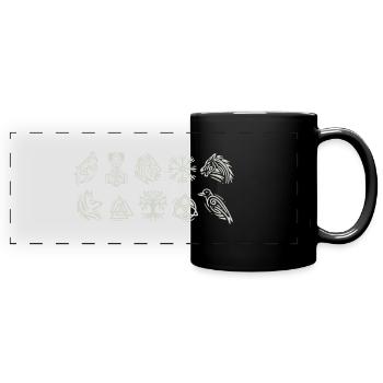 Wikinger Symbol Nordische Zeichen Kelten Vegvisir - Panorama-Tasse farbig - Schwarz - Vorne