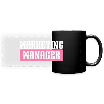 Marketing Manager rosa tshirt schwarz - Panorama-Tasse farbig - Schwarz - Vorne