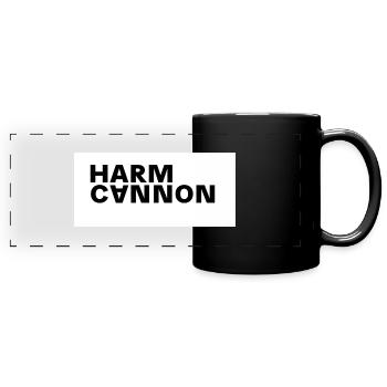 HARM CANNON LOGO WHITE - Full Colour Panoramic Mug - black - Front