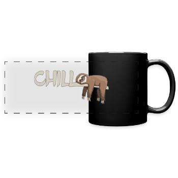 Chillen - Panorama-Tasse farbig - Schwarz - Vorne