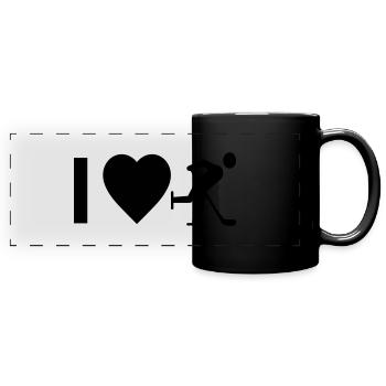 Cool "I Love Ice Hockey" design for him and her - Full Colour Panoramic Mug - black - Front