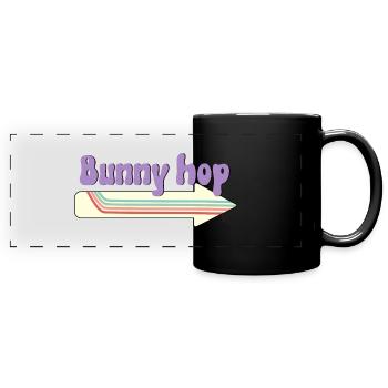 Bunny hop - Full Colour Panoramic Mug - black - Front