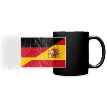 Deutschland Spanien Flagge - Panorama-Tasse farbig - Schwarz - Vorne