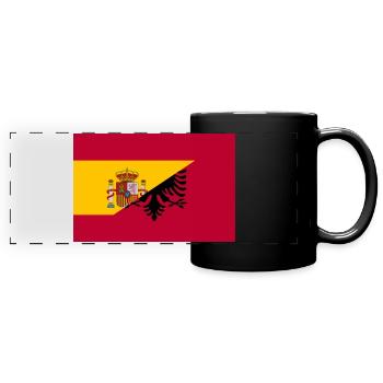 Drapeau de l’Espagne Albanie - Mug panoramique uni - noir - Devant