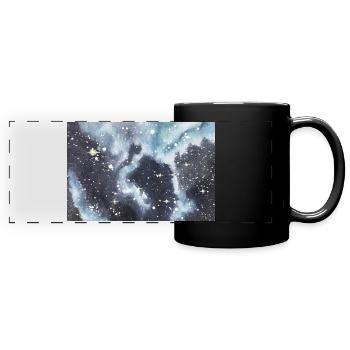 Galaxy Nebula Galaxie Nebel Nerd Astronomie space - Panorama-Tasse farbig - Schwarz - Vorne
