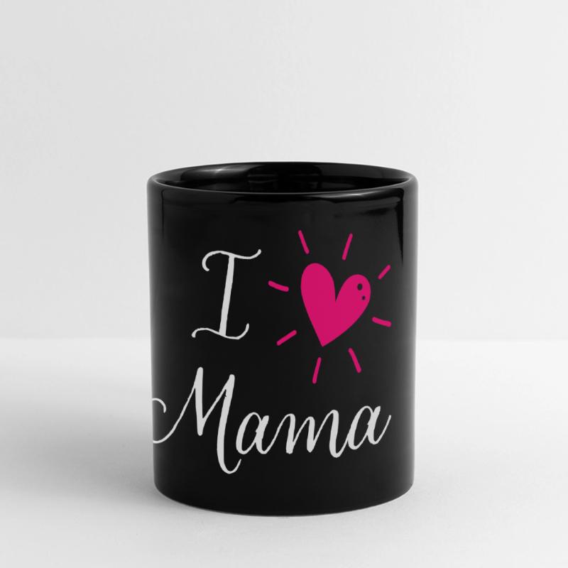 Muttertag - I love Mama - Mama ich liebe dich Panorama-Tasse farbig
