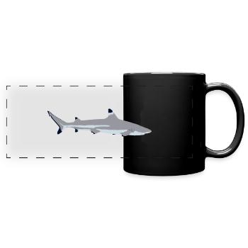 Requin à pointe noire - Mug panoramique uni - noir - Devant
