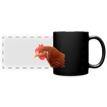 Legehuhn of the Lohmann Brown - Full Colour Panoramic Mug - black - Front