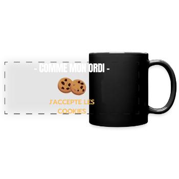 Wie mein Computer ich akzeptiert Nerd-Cookies - Panorama-Tasse farbig - Schwarz - Vorne
