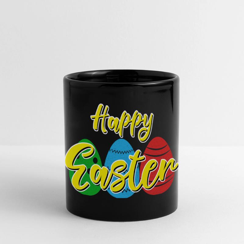 Happy Easter - Easter bunny Easter eggs celebration gift Full Colour Panoramic Mug