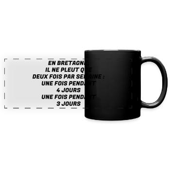 Bretagne / Breton / Bretonne / Breizh / Bzh - Mug panoramique uni - noir - Devant