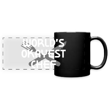 Le chef le plus correct du monde (fourchette, couteau) - Mug panoramique uni - noir - Devant