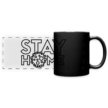 stay home - Full Colour Panoramic Mug - black - Front
