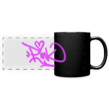 rose - Mug panoramique uni - noir - Devant