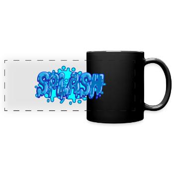 Splash graffiti lettering - Full Colour Panoramic Mug - black - Front