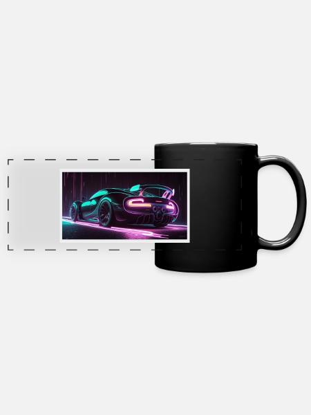 Luxsus Auto Neon - Mug panoramique uni - noir