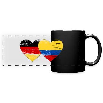 Germany Colombia Flag Heart Used - Full Colour Panoramic Mug - black - Front
